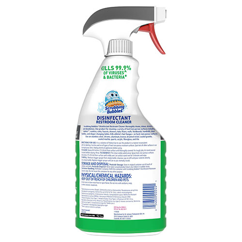 Scrubbing Bubbles Disinfectant Restroom Cleaner, Fresh Scent, 32 oz Spray Bottle, 8/Carton