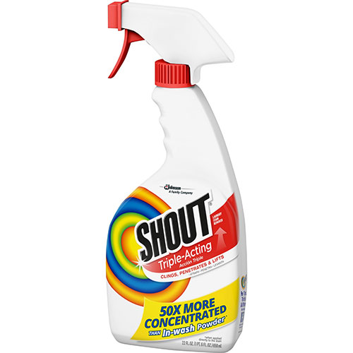 Shout Laundry Stain Treatment, Pleasant Scent, 22 oz Trigger Spray Bottle, 8 / Carton