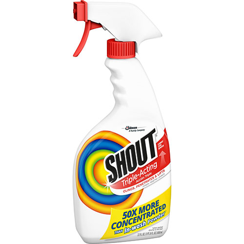 Shout Laundry Stain Treatment, Pleasant Scent, 22 oz Trigger Spray Bottle, 8 / Carton