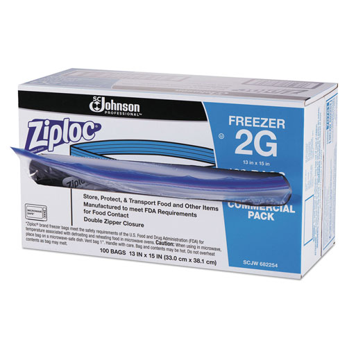 Ziploc® Double Zipper Freezer Bags, 2 gal, 2.7 mil, 13