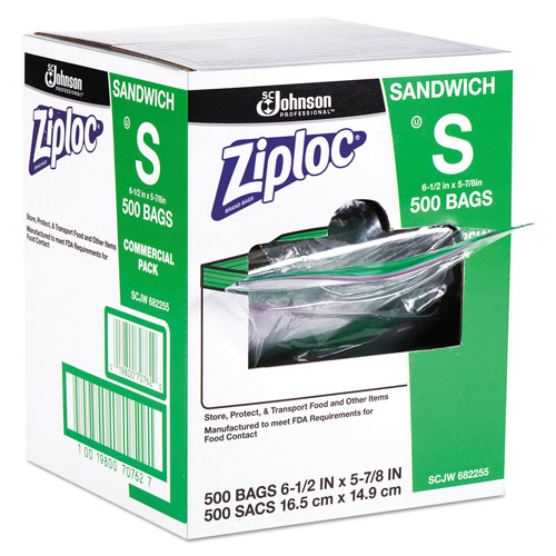 Ziploc® Resealable Sandwich Bags, 1.2 mil, 6.5