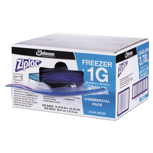 Ziploc® Double Zipper Freezer Bags, 1 gal, 2.7 mil, 10.56