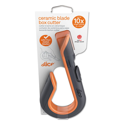 slice® Box Cutters, Double Sided, Replaceable, Carbon Steel, Gray, Orange