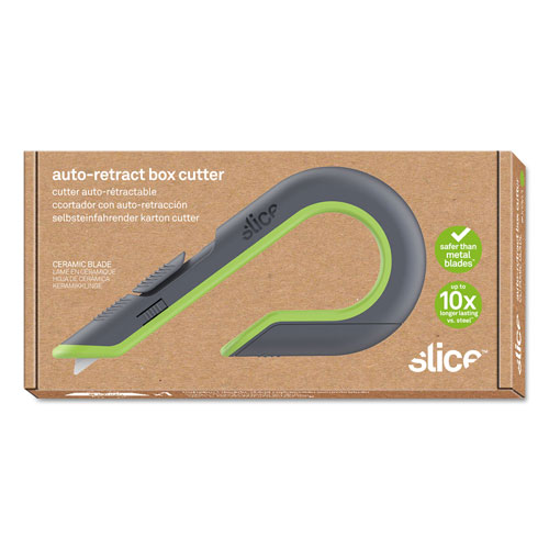 slice® Box Cutters, Double Sided, Replaceable, Stainless Steel, Gray, Green