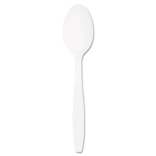 Solo Guildware Extra Heavyweight Plastic Teaspoons, White, 100/Box