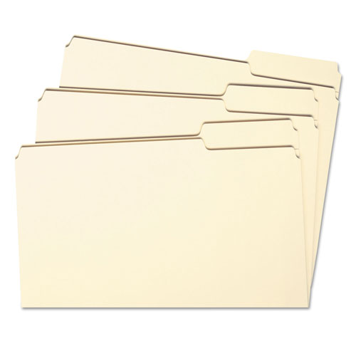 Smead Reinforced Tab Manila File Folders, 1/3-Cut Tabs, Right Position, Letter Size, 11 pt. Manila, 100/Box