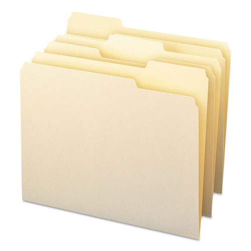 Smead Top Tab File Folders with Antimicrobial Product Protection, 1/3-Cut Tabs, Letter Size, Manila, 100/Box
