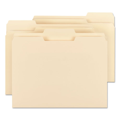 Smead Top Tab File Folders with Antimicrobial Product Protection, 1/3-Cut Tabs, Letter Size, Manila, 100/Box