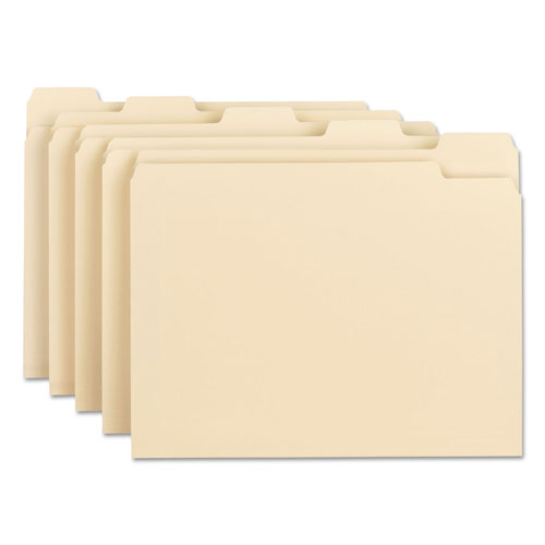 Smead Manila File Folders, 1/5-Cut Tabs, Letter Size, 100/Box