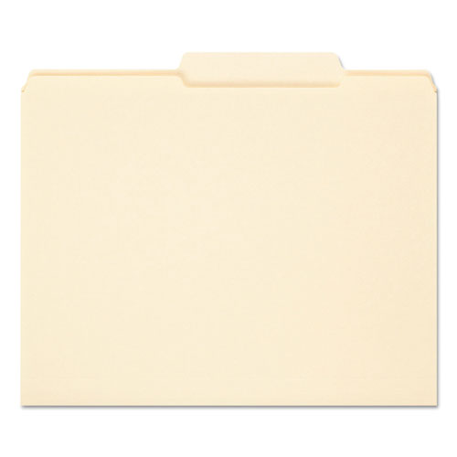 Smead Reinforced Guide Height File Folders, 2/5-Cut 2-Ply Tab, Right of Center, Letter Size, Manila, 100/Box