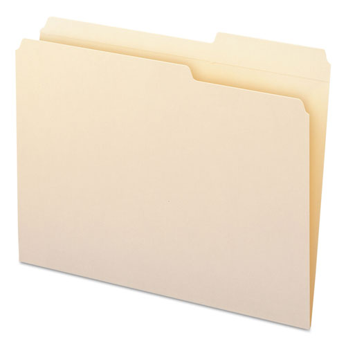 Smead Reinforced Guide Height File Folders, 2/5-Cut Tabs, Right of Center, Letter Size, Manila, 100/Box