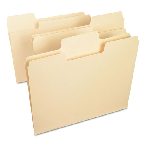 Smead SuperTab Top Tab File Folders, 1/3-Cut Tabs, Letter Size, 14 pt. Manila, 50/Box