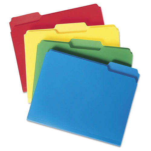 Smead Top Tab Poly Colored File Folders, 1/3-Cut Tabs, Letter Size, Assorted, 24/Box