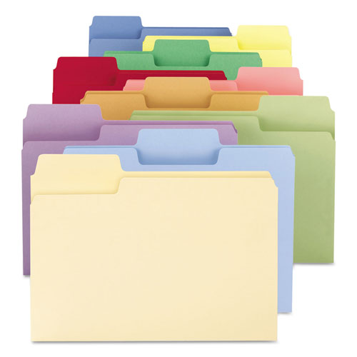 Smead SuperTab Colored File Folders, 1/3-Cut Tabs, Letter Size, 11 pt. Stock, Assorted, 100/Box