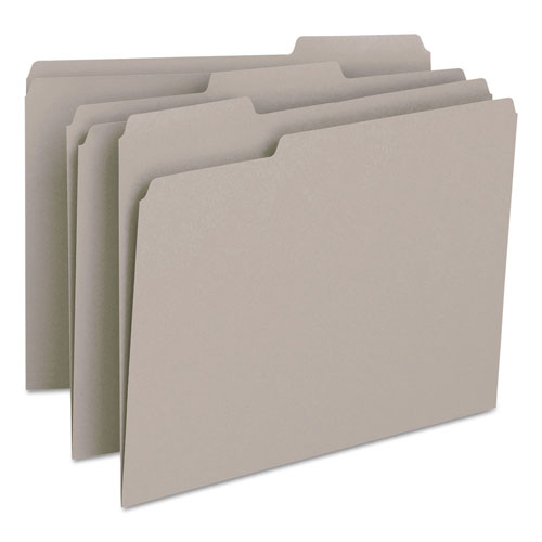 Smead Colored File Folders, 1/3-Cut Tabs, Letter Size, Gray, 100/Box