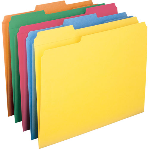 Smead Reinforced Top Tab Colored File Folders, 1/3-Cut Tabs, Letter Size, Lavender, 100/Box