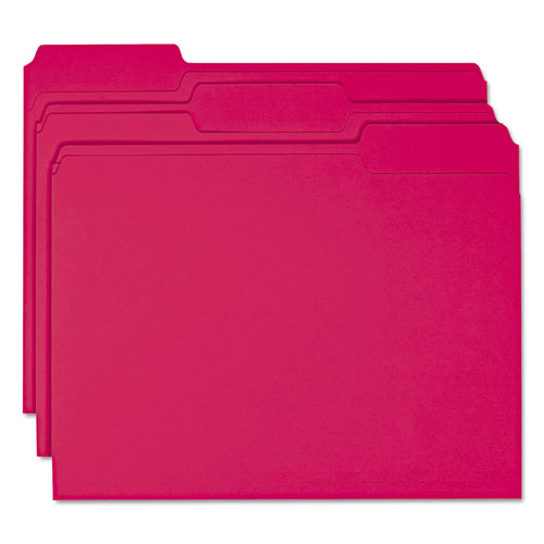 Smead Colored File Folders, 1/3-Cut Tabs, Letter Size, Red, 100/Box