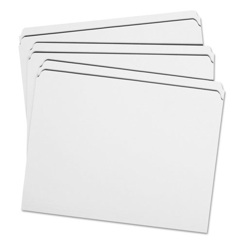 Smead Reinforced Top Tab Colored File Folders, Straight Tab, Letter Size, White, 100/Box