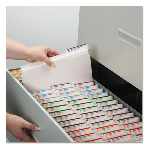 Smead Colored File Folders, 1/3-Cut Tabs, Letter Size, White, 100/Box