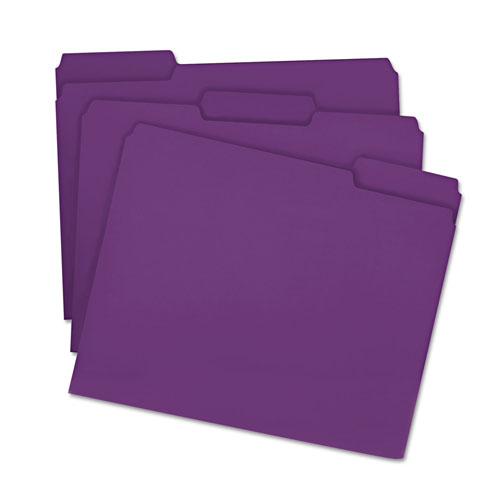 Smead Colored File Folders, 1/3-Cut Tabs, Letter Size, Purple, 100/Box