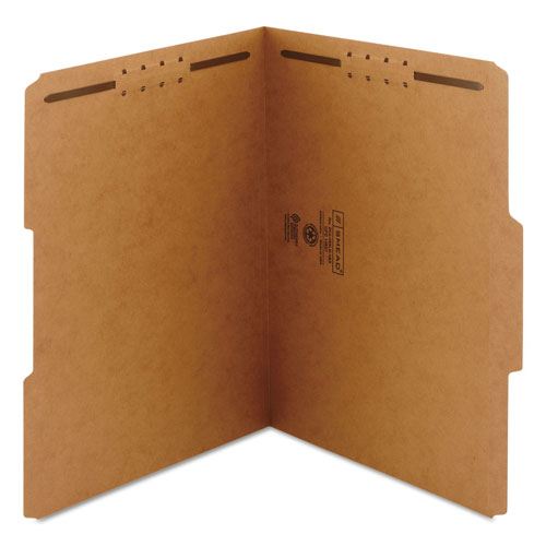 Smead Top Tab 2-Fastener Folders, 1/3-Cut Tabs, Letter Size, 11 pt. Kraft, 50/Box