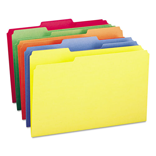 Smead Colored File Folders, 1/3-Cut Tabs, Legal Size, Blue, 100/Box