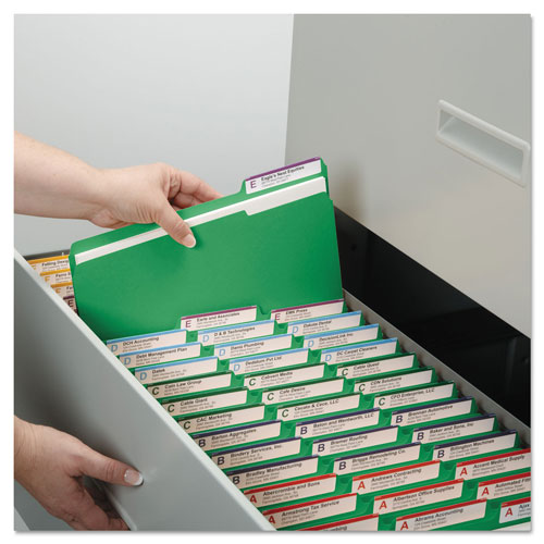 Smead Colored File Folders, 1/3-Cut Tabs, Legal Size, Green, 100/Box
