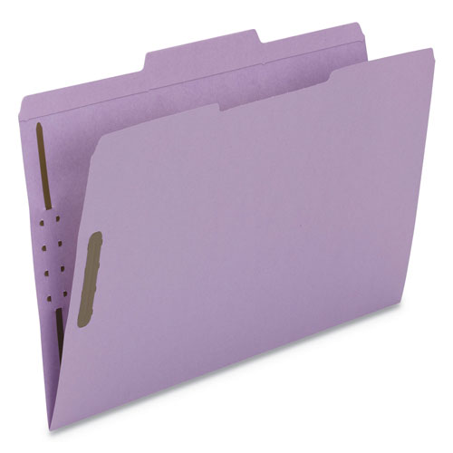 Smead Top Tab Colored 2-Fastener Folders, 1/3-Cut Tabs, Legal Size, Lavender, 50/Box