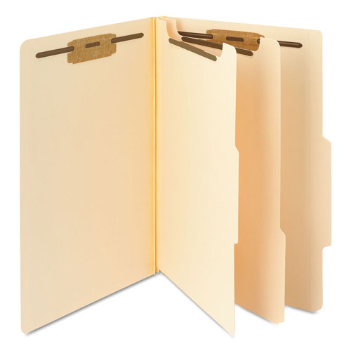 Smead Manila Four- and Six-Section Top Tab Classification Folders, 2 Dividers, Legal Size, Manila, 10/Box