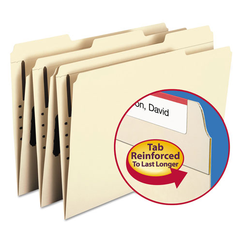 Smead Top Tab 1-Fastener Folders, 1/3-Cut Tabs, Legal Size, 11 pt. Manila, 50/Box