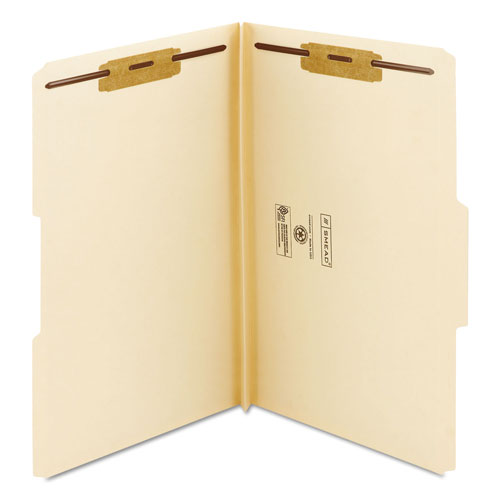 Smead Top Tab Manila Expansion 2-Fastener Folders, 1/3-Cut Tabs, Legal Size, 50/Box