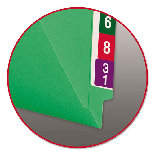 Smead Reinforced End Tab Colored Folders, Straight Tab, Letter Size, Green, 100/Box