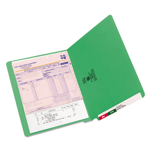 Smead Reinforced End Tab Colored Folders, Straight Tab, Letter Size, Green, 100/Box
