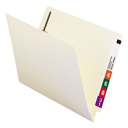Smead Heavyweight Manila End Tab Pocket Folders with One Fastener, Straight Tab, Letter Size, 50/Box