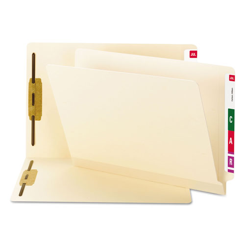 Smead TUFF Laminated 2-Fastener Folders with Reinforced Tab, Straight Tab, Letter Size, Manila, 50/Box