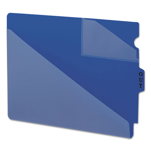 Smead End Tab Poly Out Guides, Two-Pocket Style, 1/3-Cut End Tab, Out, 8.5 x 11, Blue, 50/Box