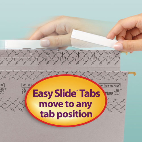 Smead TUFF Hanging Folders with Easy Slide Tab, Letter Size, 1/3-Cut Tab, Steel Gray, 18/Box