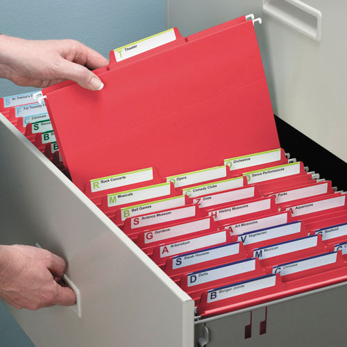 Smead FasTab Hanging Folders, Letter Size, 1/3-Cut Tab, Red, 20/Box