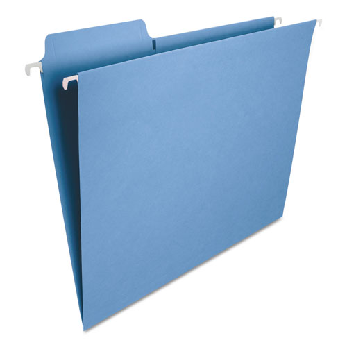 Smead FasTab Hanging Folders, Letter Size, 1/3-Cut Tab, Blue, 20/Box