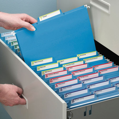 Smead FasTab Hanging Folders, Letter Size, 1/3-Cut Tab, Blue, 20/Box
