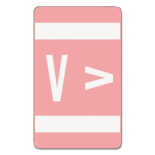 Smead AlphaZ Color-Coded Second Letter Alphabetical Labels, V, 1 x 1.63, Pink, 10/Sheet, 10 Sheets/Pack