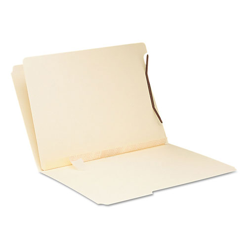 Smead Self-Adhesive Folder Dividers for Top/End Tab Folders w/ 2-Prong Fasteners, Letter Size, Manila, 100/Box
