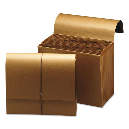Smead Indexed Expanding Kraft Files, 12 Sections, 1/12-Cut Tab, Letter Size, Kraft