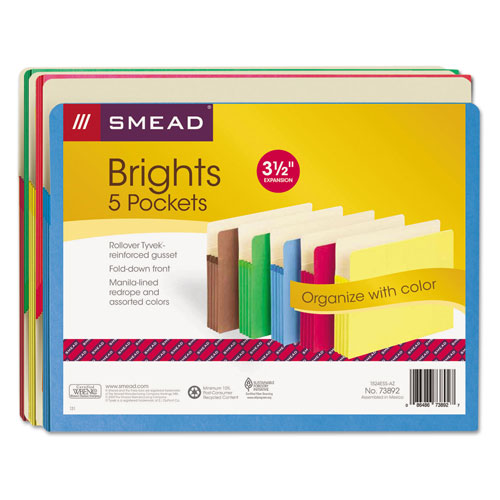 Smead Colored File Pockets, 3.5