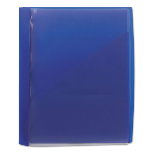 Smead Clear Front Poly Report Cover With Tang Fasteners, 8-1/2 x 11, Blue, 5/Pack