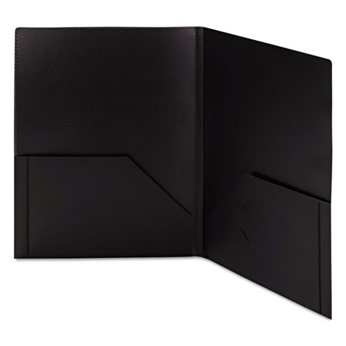 Smead Frame View Poly Two-Pocket Folder, 11 x 8.5, Clear/Black, 5/Pack