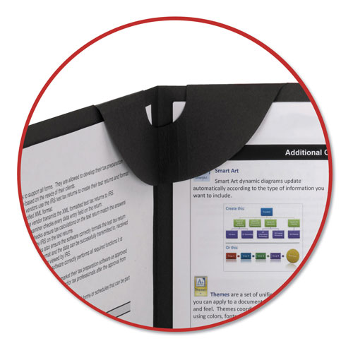 Smead Lockit Two-Pocket Folder, Textured Paper, 11 x 8 1/2, Black, 25/Box