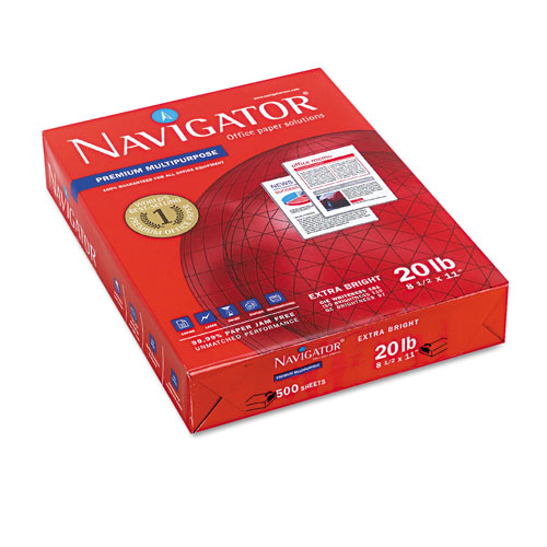 Navigator Premium Multipurpose Copy Paper, 97 Bright, 20lb, 8.5 x 11, White, 500 Sheets/Ream, 10 Reams/Carton