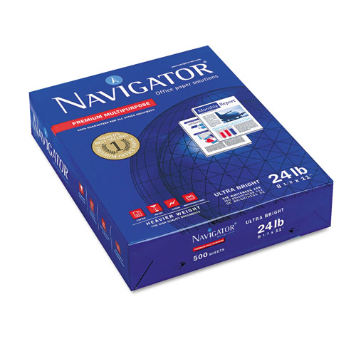 Navigator Premium Multipurpose Copy Paper, 99 Bright, 24lb, 8.5 x 11, White, 500 Sheets/Ream, 10 Reams/Carton