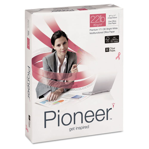 Pioneer Multipurpose Paper, 99 Bright, 22lb, 8.5 x 11, Bright White, 500 Sheets/Ream, 10 Reams/Carton